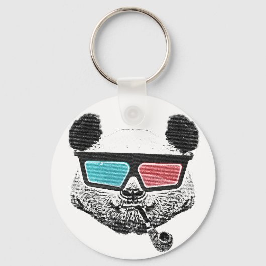 Vintage Panda 3-D-Brille Schlüsselanhänger (Vorderseite)