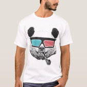 Vintage Panda 3-D-Brille T-Shirt (Vorderseite)