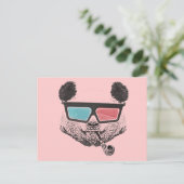 Vintage Panda 3D-Brille Postkarte (Stehend Vorderseite)