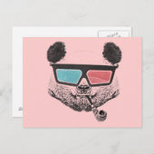 Vintage Panda 3D-Brille Postkarte (Vorne/Hinten)