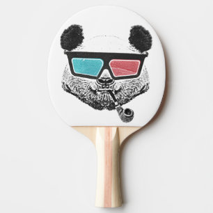 Vintage-Panda-3D-Brille Tischtennis Schläger