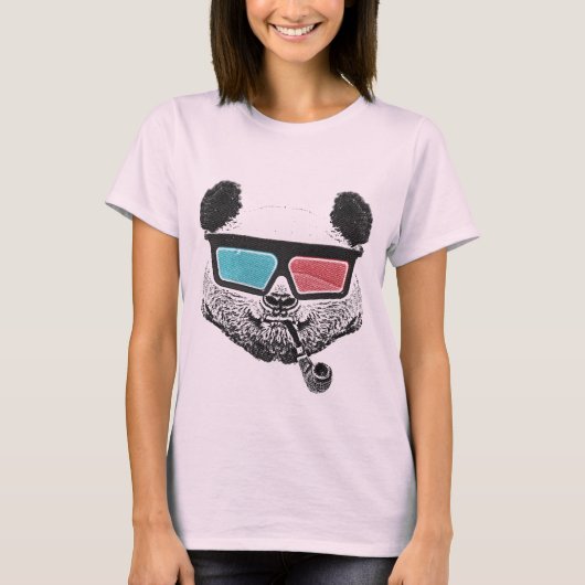 Vintage Panda glasses3-D T-Shirt (Vorderseite)