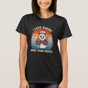 Vintage Panda I Liebe Backen mehr als die Menschen T-Shirt