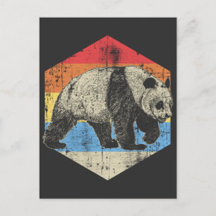 Vintage-Panda-Kunst Zoo-Tierschutz Postkarte