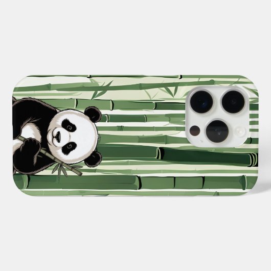 Vintage Panda Phone Case with Bamboo (Rückseite (Horizontal))
