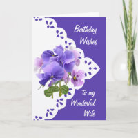 Vintage Pansy Blume Ehefrau Geburtstagkarte
