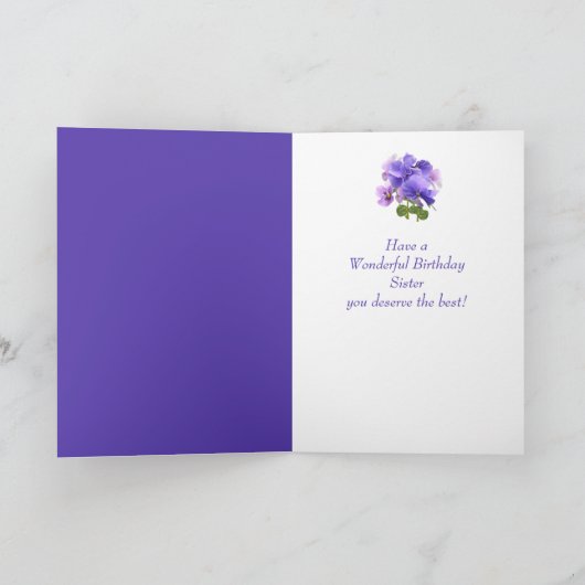 Vintage Pansy Blume Schwiegerministerin Geburtstag Karte (Innenseite)