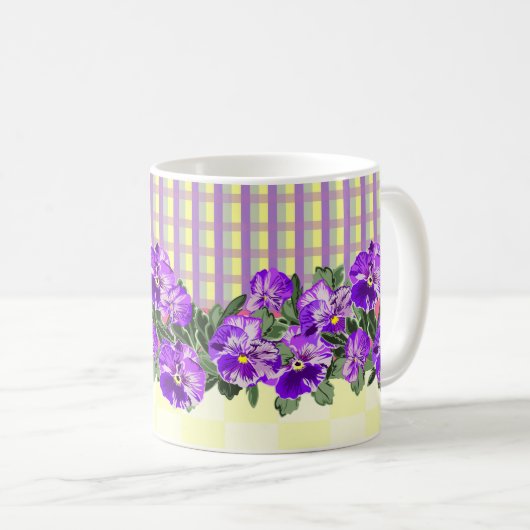 Vintage Pansy Coffee Tasse (VorderseiteRechts)