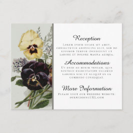 Vintage Pansy Empfang Cards Begleitkarte