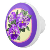 Vintage Pansy-Keramik-Schublade Keramikknauf (Rechts)