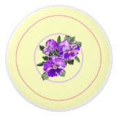 Vintage Pansy-Schublade Keramikknauf (Vorderseite)