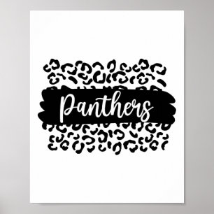Vintage Panthers Schulgeist Name Team Zurück in di Poster