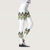 Vintage paon on white leggings (Rechts)