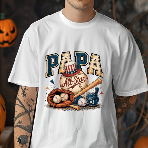 Vintage PAPA All-Star Baseball Vatertag Sportartik T-Shirt