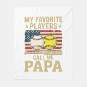 Vintage Papa Baseball Softball Spieler Shirt Desig Fleecedecke