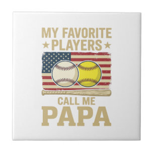 Vintage-Papa-Baseball-Softball-Spieler-Shirt-Desig Fliese