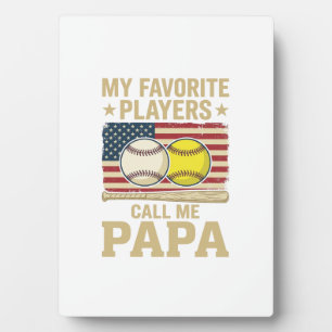 Vintage Papa Baseball Softball Spieler Shirt Desig Fotoplatte