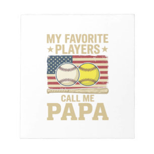 Vintage Papa Baseball Softball Spieler Shirt Desig Notizblock