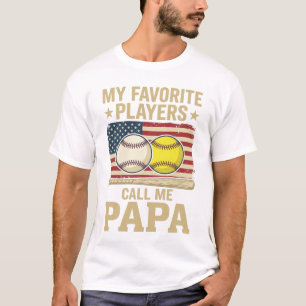 Vintage-Papa-Baseball-Softball-Spieler-Shirt-Desig T-Shirt