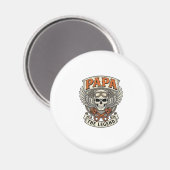Vintage Papa Biker Skull Legend Magnet (Vorderseite/Rückseite)