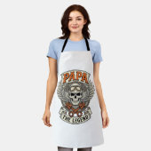 Vintage Papa Biker Skull Legend Schürze (Getragen)