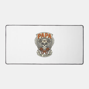 Vintage-Papa-Biker-Totenkopf-Legende Schreibtischunterlage