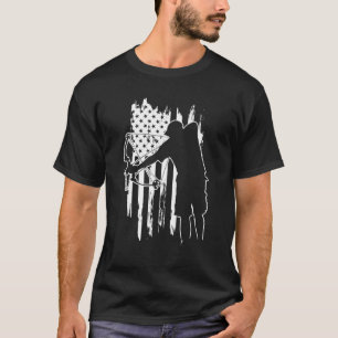 Vintage Papa-Bogenfischer-Amerikanische-Flagge-Tol T-Shirt