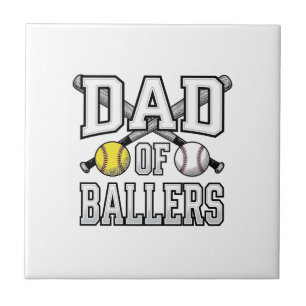 Vintage Papa der Ballspieler Baseball Softball T-S Fliese