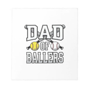 Vintage Papa der Ballspieler Baseball Softball T-S Notizblock