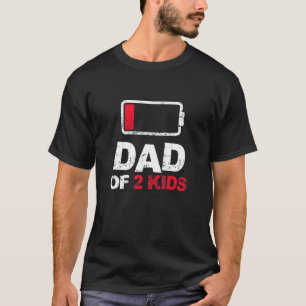 Vintage Papa Papa von 2 Kindern Batterie leer Vat T-Shirt