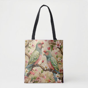 Vintage Papageien Kunst Tasche