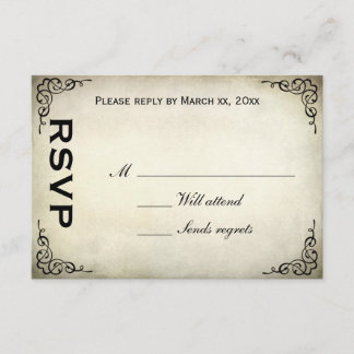 Vintage Papageien-Tulpen-Antwortkarte RSVP Karte