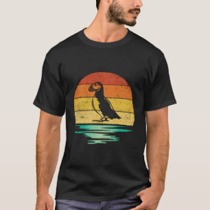 Vintage-Papageientaucher-Retro-Sonnenuntergang Pap T-Shirt