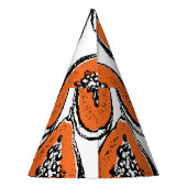 Vintage Papaya Holzkohle Zeichnend Muster. Partyhütchen (Rückseite)