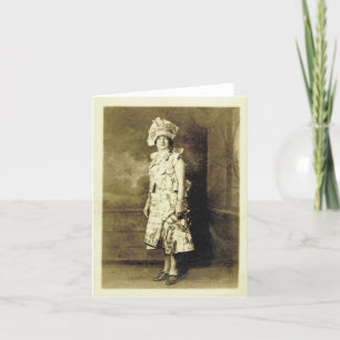 Vintage paper dress and hat notecard karte