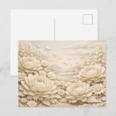 Vintage Paper Flower Field Landscape Postkarte (Vorne/Hinten)