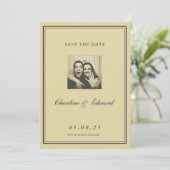 Vintage Paper Nostalgic Photoautomat Save the Date (Stehend Vorderseite)