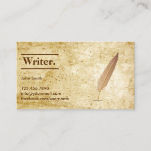 Vintage Paper & Quill Writer Visitenkarte