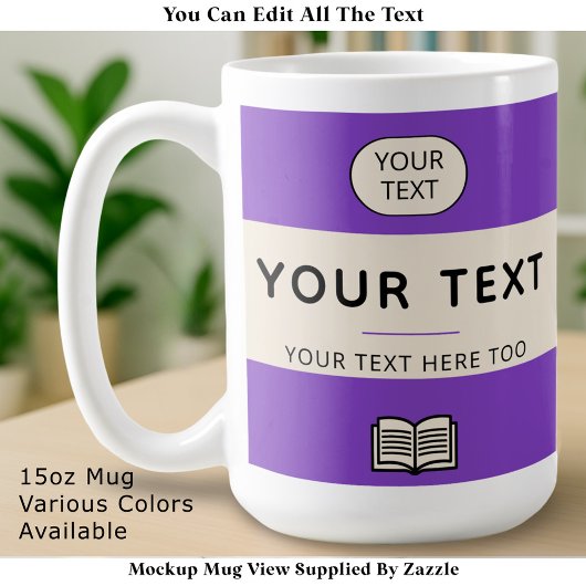 Vintage Paperback Layout Custom Name Title Purple Kaffeetasse