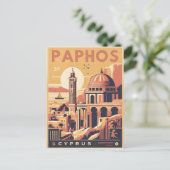 Vintage Paphos-Stadt, Zypern-Urlaubsgeschenk Anden Postkarte (Stehend Vorderseite)