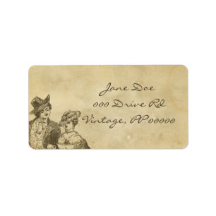 Vintage Papier-Adressetikett Adressaufkleber