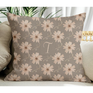 Vintage Papier-Blumenmuster-Monogramm Kissen