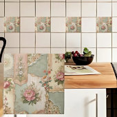 Vintage-Papier und Blumen Fliese