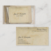 Vintage Papiereintagsfliege-Antiken Visitenkarte (Vorne/Hinten)