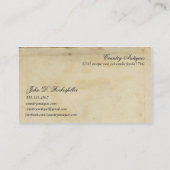 Vintage Papiereintagsfliege-Antiken Visitenkarte (Rückseite)