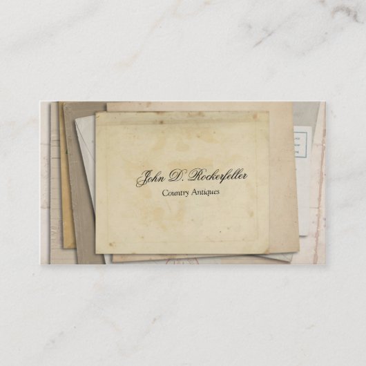 Vintage Papiereintagsfliege-Antiken Visitenkarte (Vorderseite)