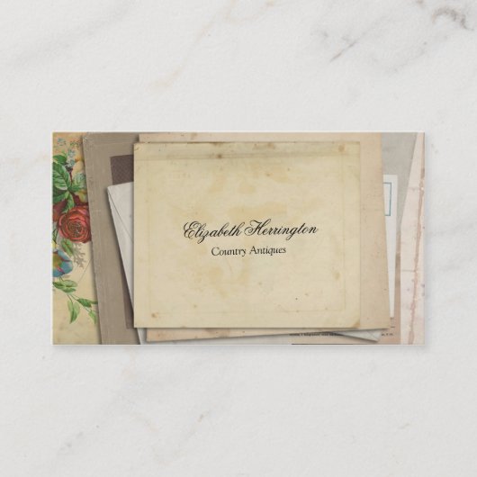 Vintage Papiereintagsfliegen antike Staplungsart Visitenkarte (Vorderseite)