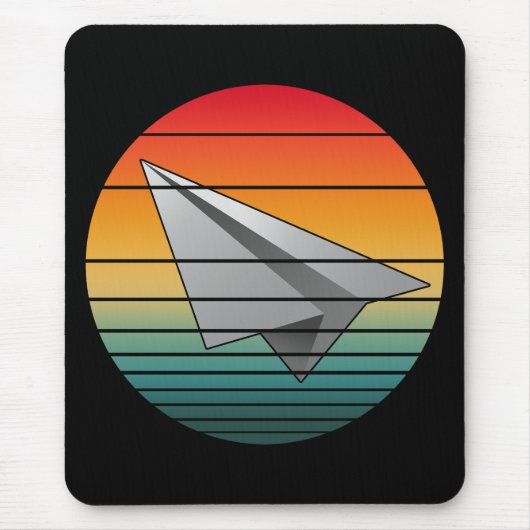 Vintage Papierflugzeug Mousepad (Vorne)