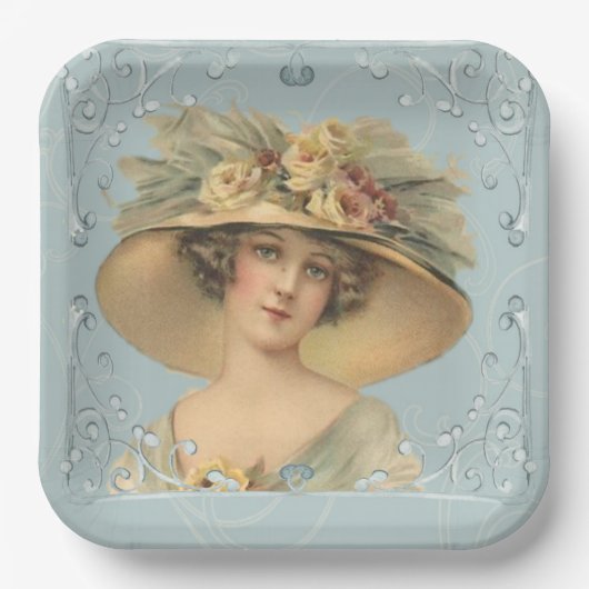 Vintage Papierplatte Pappteller (Vorderseite)