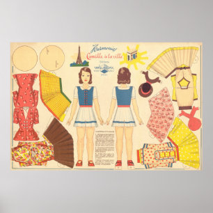 Vintage Papierpuppe Poster
